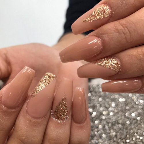 Nude Nail Designs with Glitter picture 1