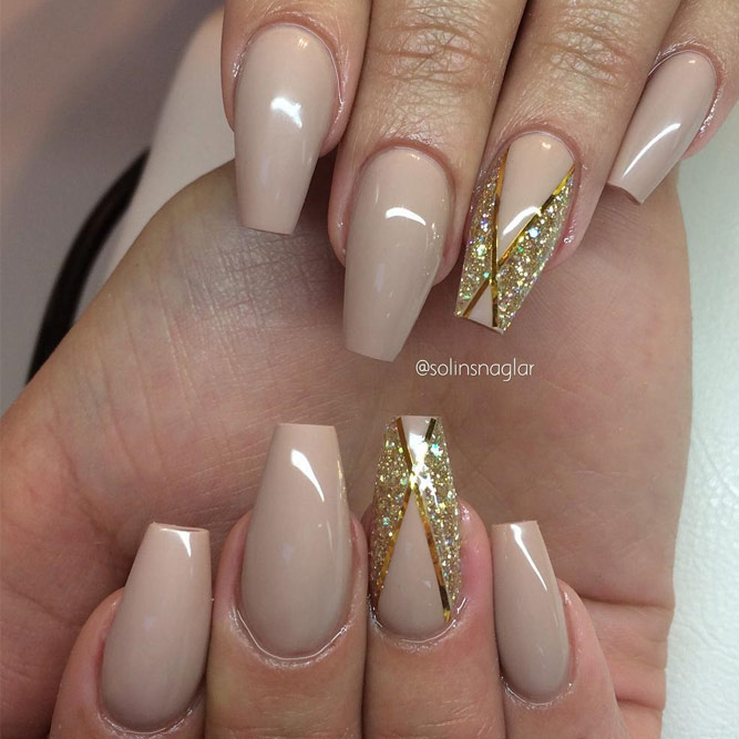 Nude Nail Designs with Glitter picture 2