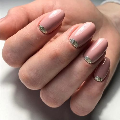 Nude Nail Designs with Glitter picture 3