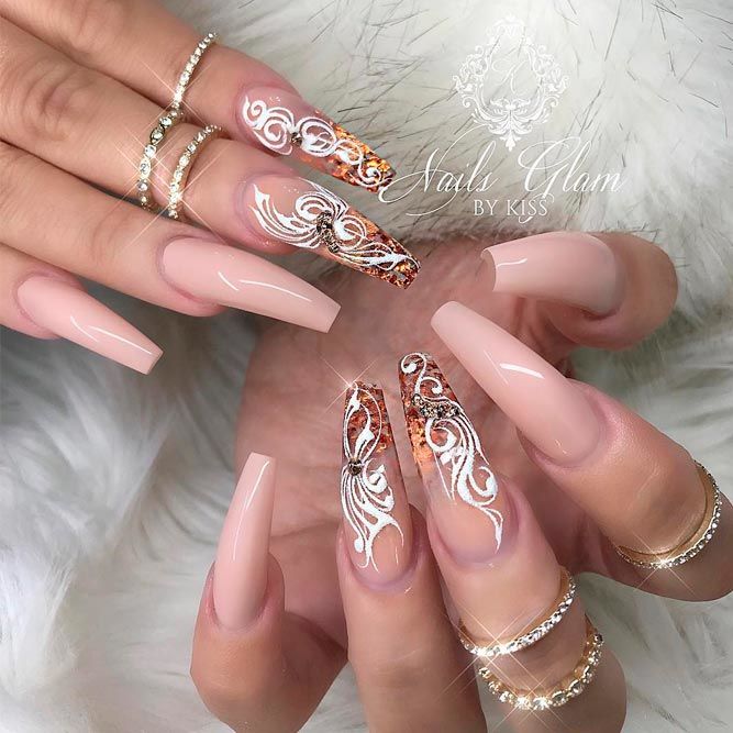 Glitter Ombre Nail Design #glitternails #longnails