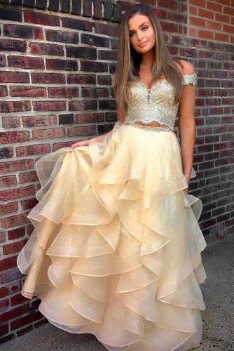 Light Yellow Layered Gown #layereddress #promdress