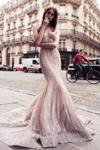 Beautiful Long V-Neck Prom Dress