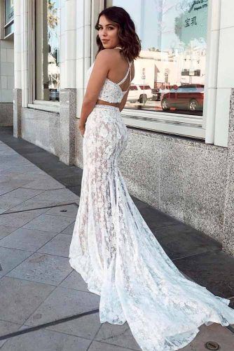 White Guipure LOng Prom Dress #whitedress #guipuredress