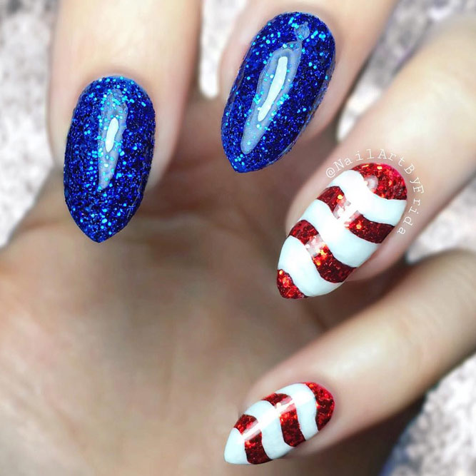 Red White and Blue Beautiful Nail Designs picture 2