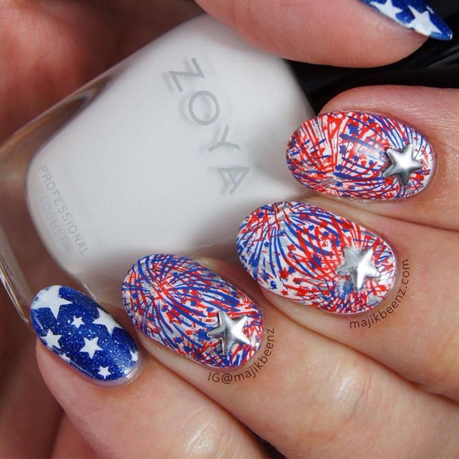 Red, White and Blue Holiday Nail Designs picture 5