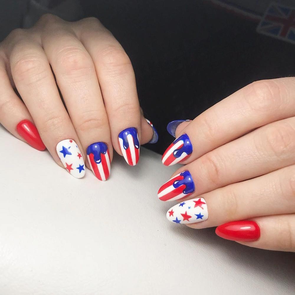 Melted Patriotic Nails Art #meltedart