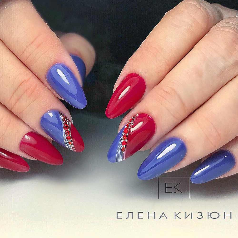 Red And Blue Design With White Art #crystalsdesign