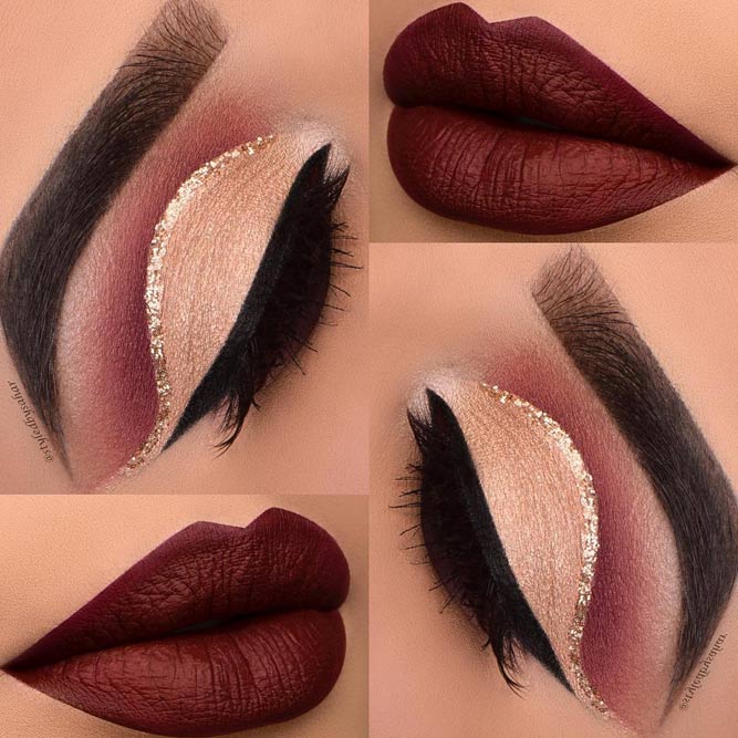 Beautiful Makeup Ideas with Maroon Lips