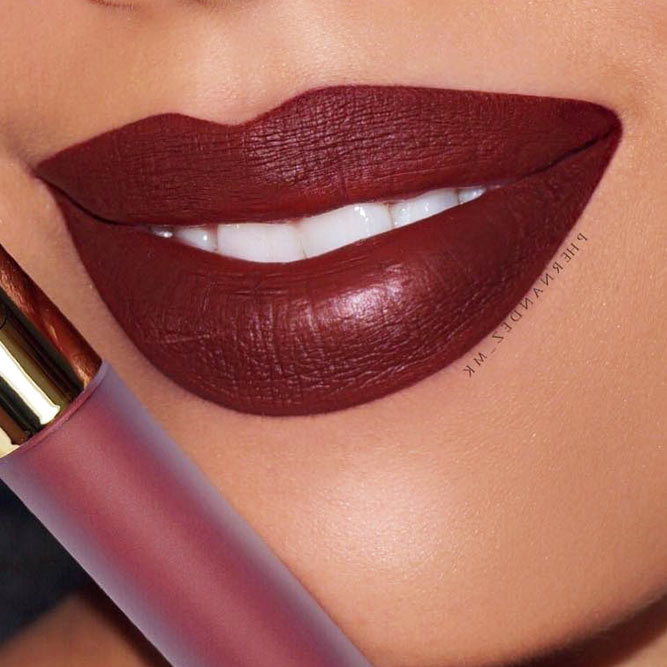 36 Variations Of Burgundy Lipstick Matte For All Skin Tones