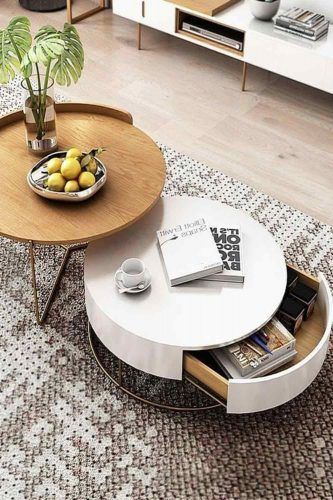 Round Coffee Tables Set #spacestorage