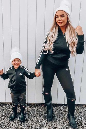 Matching adidas outfits sale for mother and son