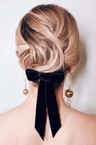 Easy Updo With Bow #hairbow