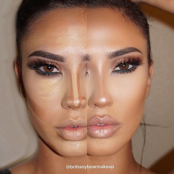 Before And After Nose Contour Makeup #nosecontour