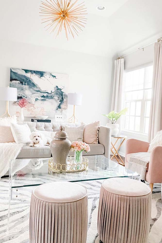 White And Pink Colors For Living Room #pinkcolor