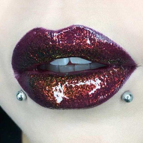 Glitter Maroon Lipstick picture5