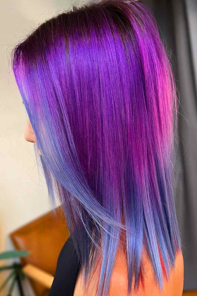 Colored Medium Haircuts with Layers