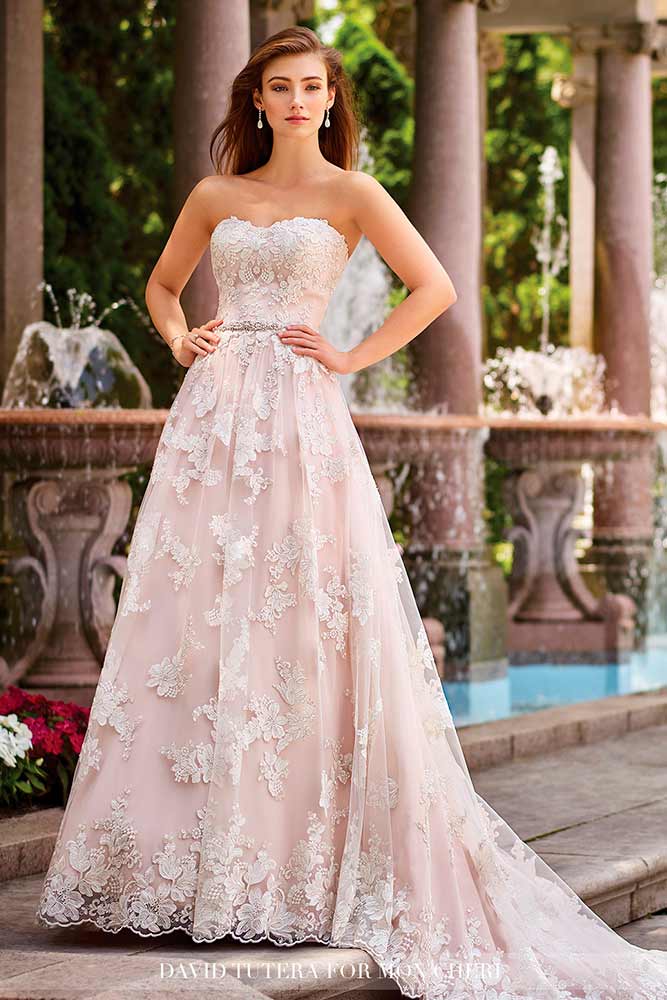 Strapless Pink Wedding Dresses