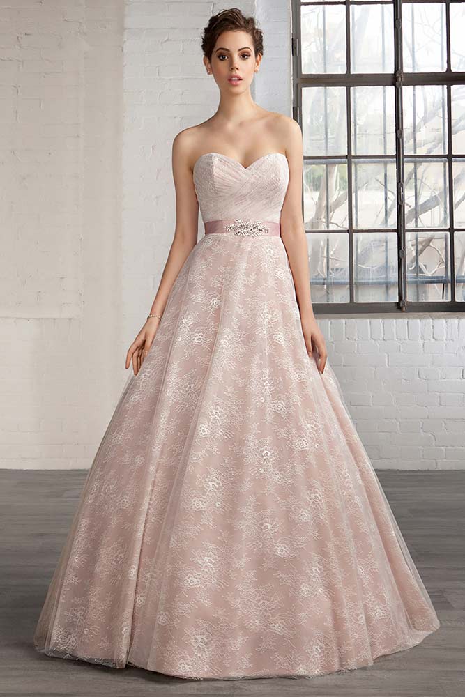 Strapless Pink Wedding Dresses