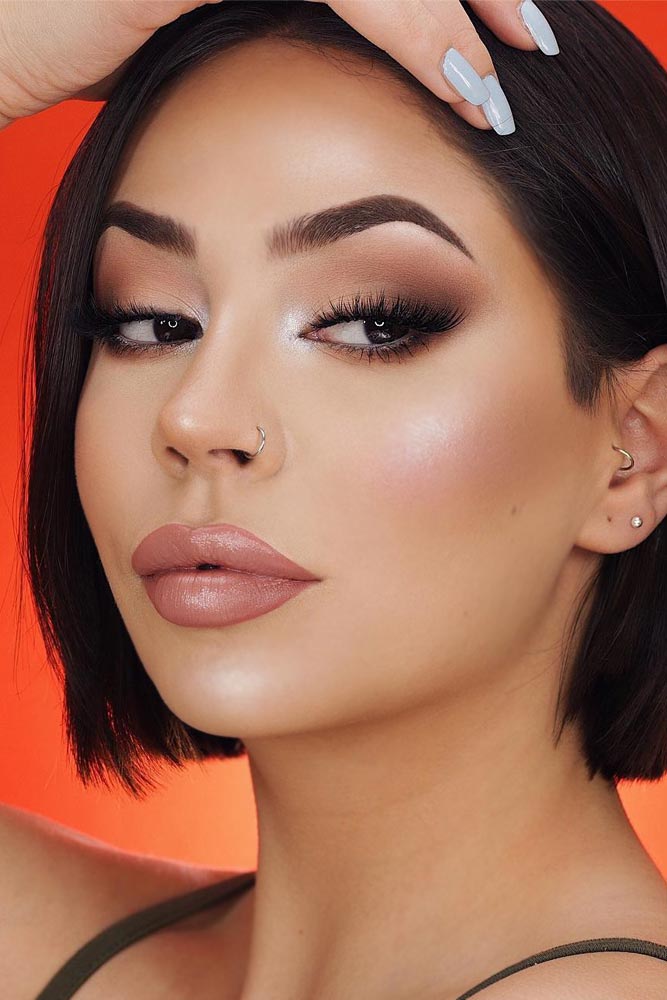 Matte Smokey With Nude Lipgloss Makeup #mattesmokey