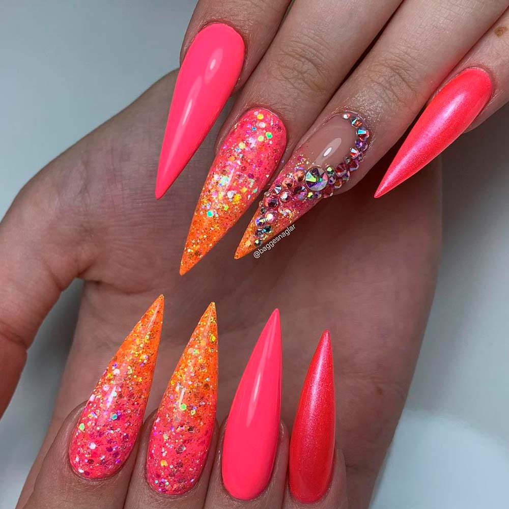 Stiletto Shaped Nails Design For A Special Occasion