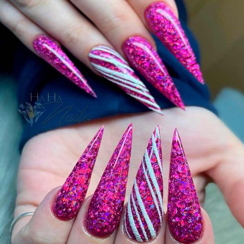 Pink Stiletto Nails Design