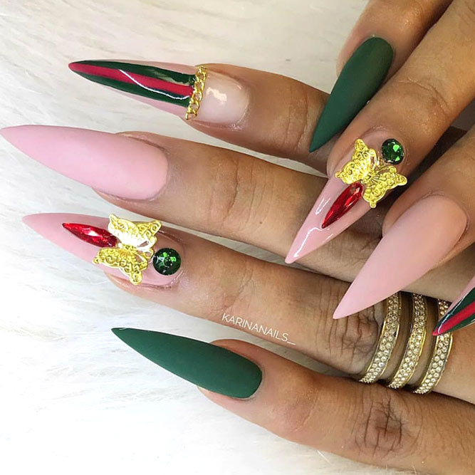 Stiletto Shaped Nails Design For Every Day #mattestiletto