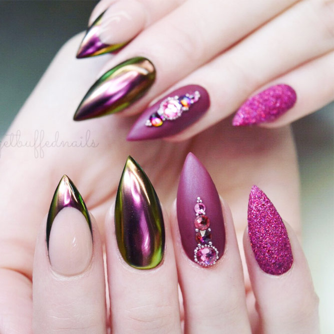 Nails Design With Purple Colors #purplestiletto