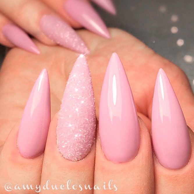 Pink Stiletto Nails Design #pinknails #longnails
