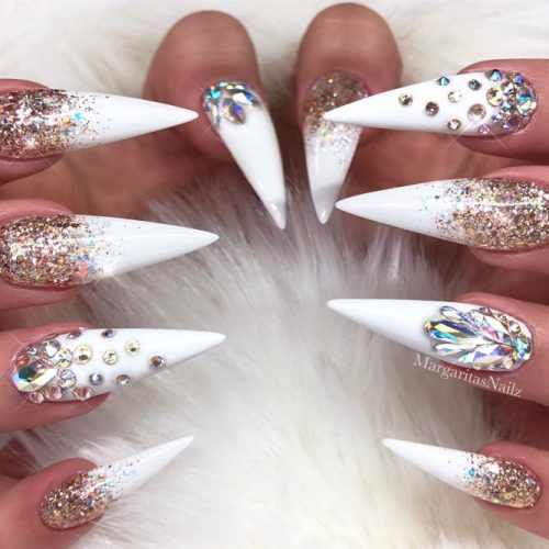 Beautiful Nails Design For A Classy Look #whitestiletto