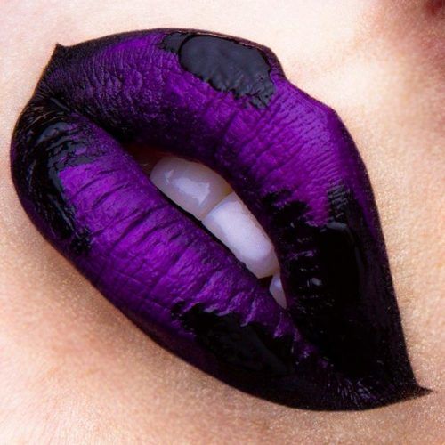 metallic purple lipstick