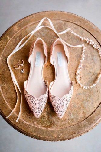 Beige Wedding Flats #beigeshoes #rhinestonesshoes