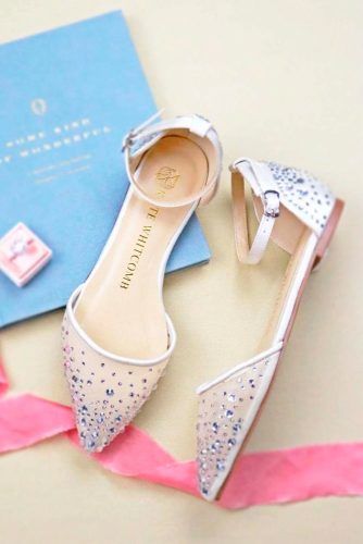 White Flats With Rhinestones #whiteshoes #weddingshies