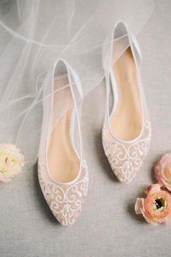 Elegant Capron Wedding Flats #weddingshoes #whiteshoes