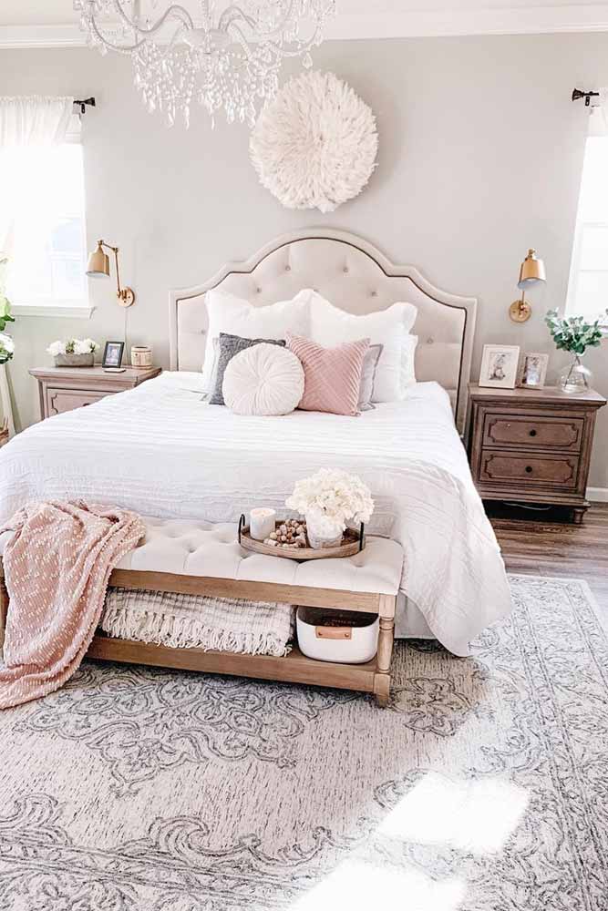 Pastel Light Colors For Bedroom Decorations #bedsidetables #pillows