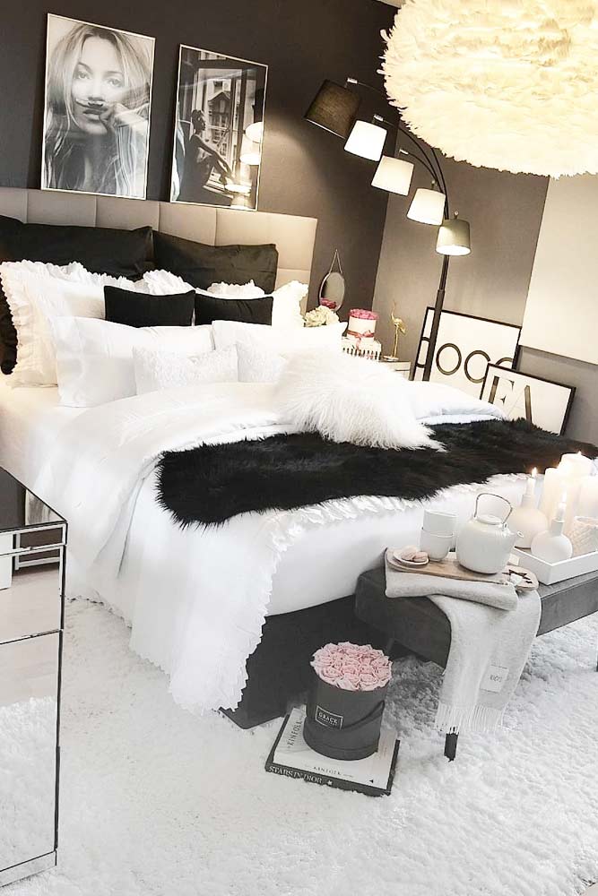 Cozy Bedroom Design With Fur Accents #pillows #fur