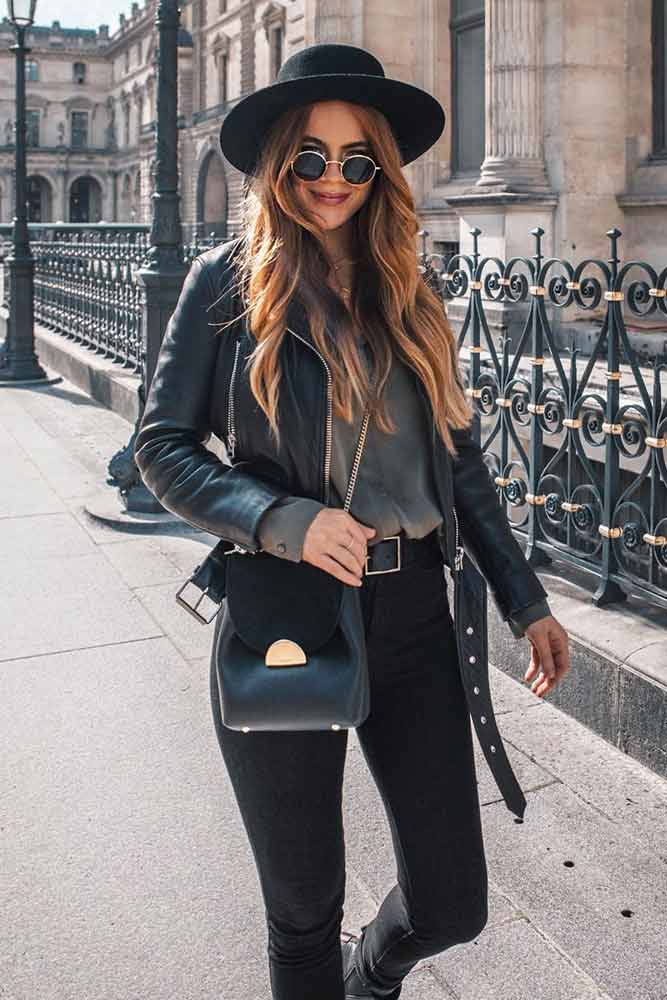 Monochromatic Black Look Outfits #blackoutfits