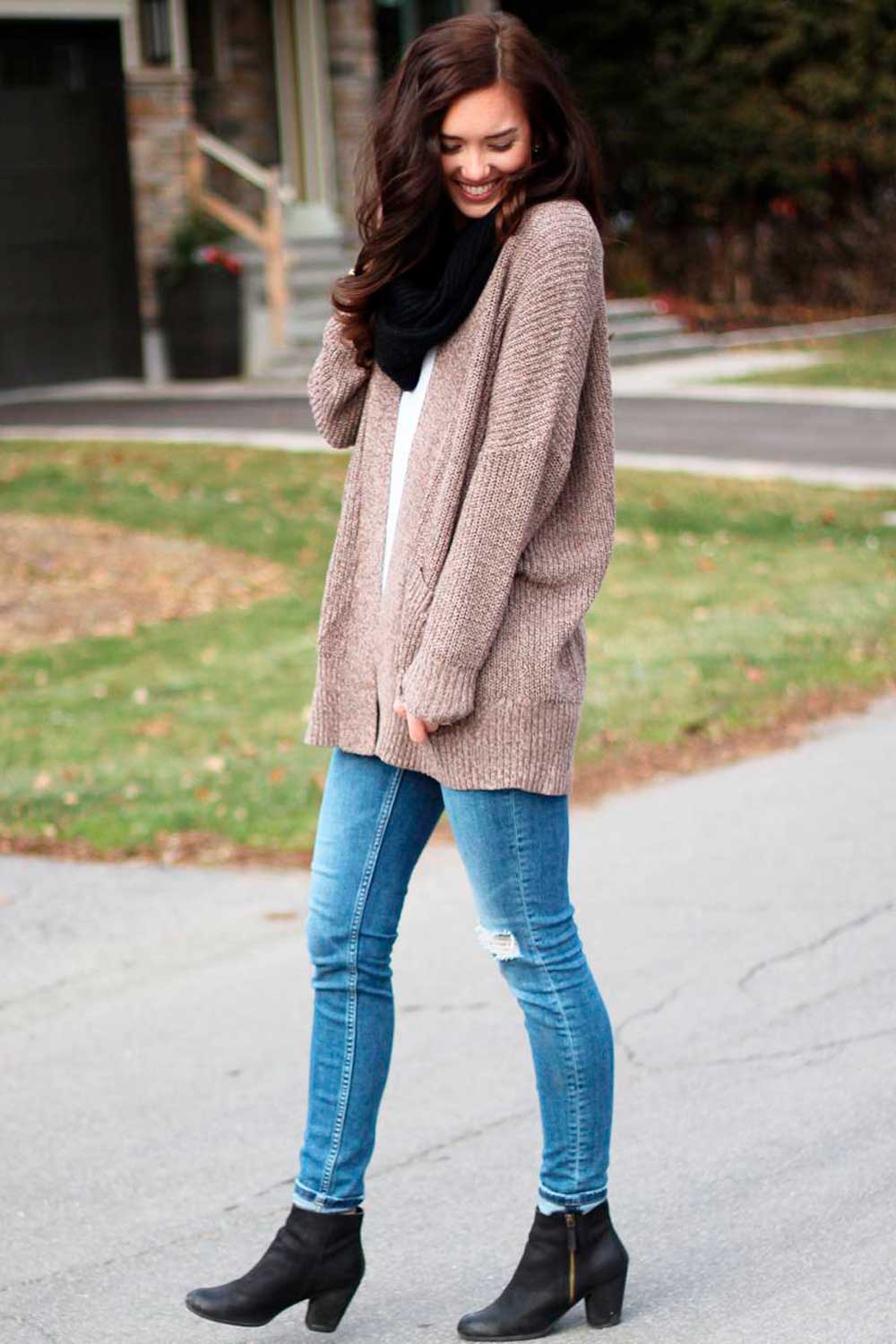 School Outfits with Elegant Cardigan