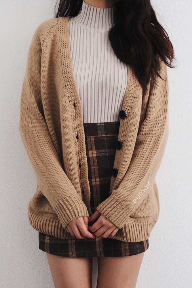 skirt and cardigan outfit