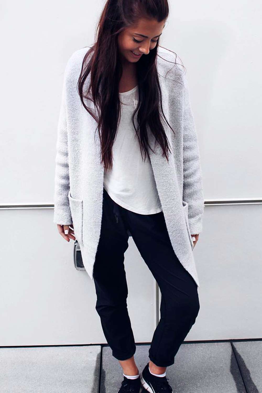 Cool Back To School Outfits White Knitted Cardigan