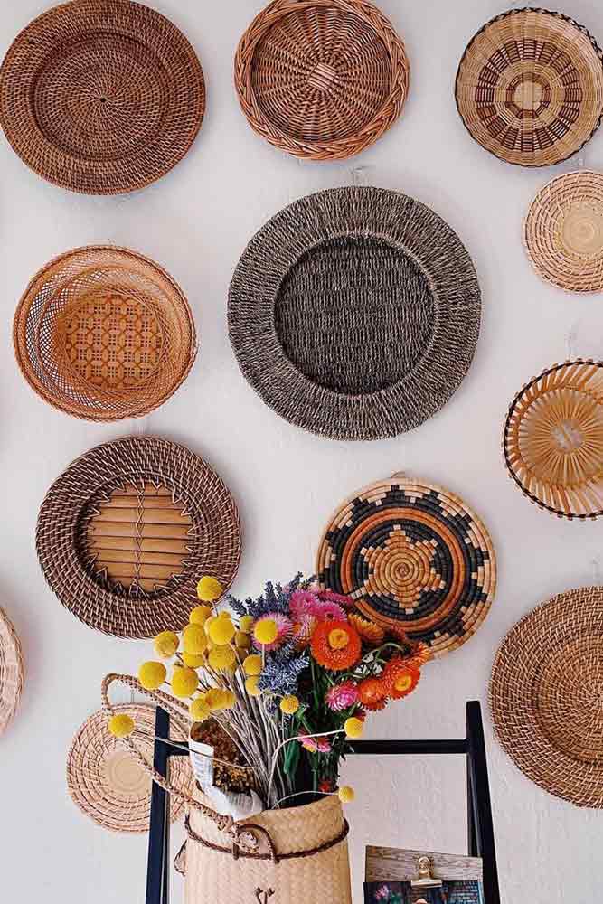 Different Baskets For Wall Decor #baskets #bohostyle