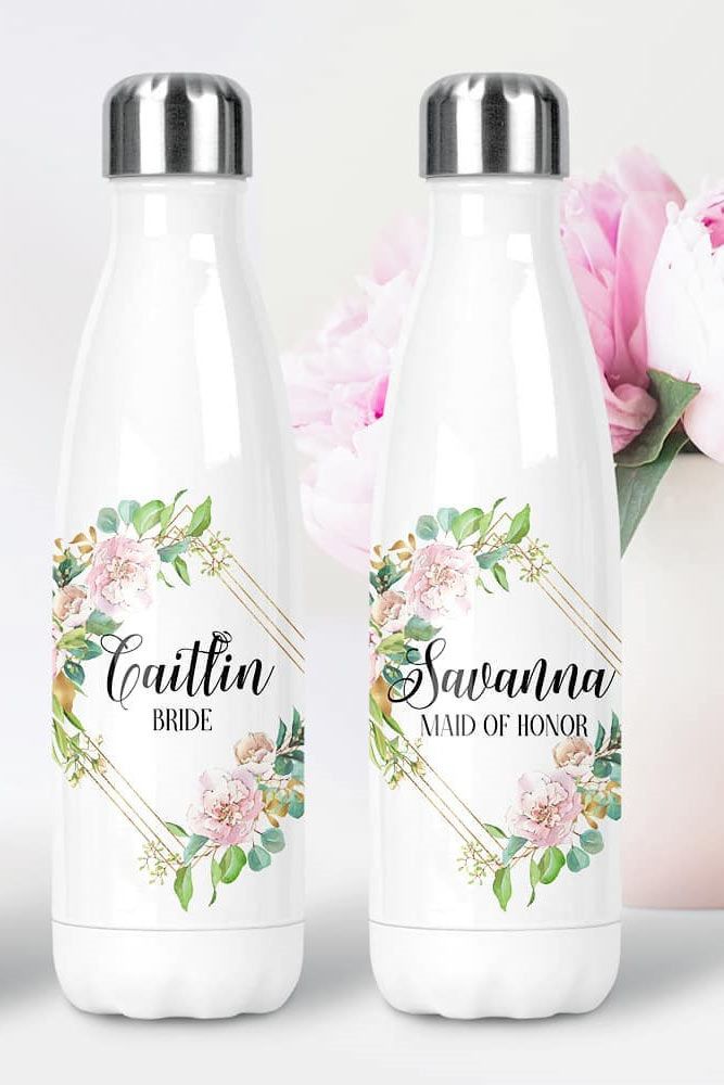 Personalized Bottles With Floral Design