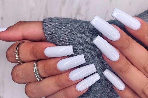 White Coffin Nails: 10 Stunning Designs to Try - wide 8