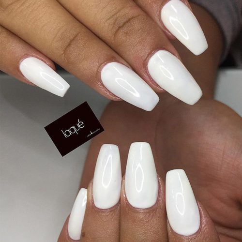 33 Fancy White Coffin Nails Designs