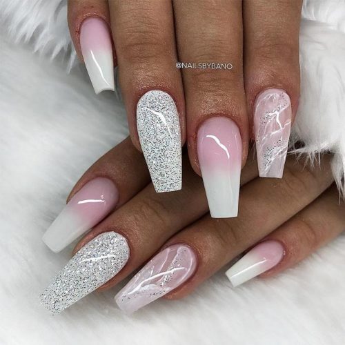 Sutle Sparkle White Nails - Lemon8 Search