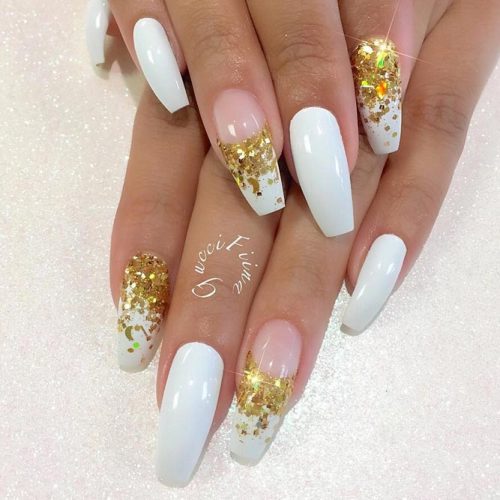 Stunning White Coffin Nail Designs picture 2
