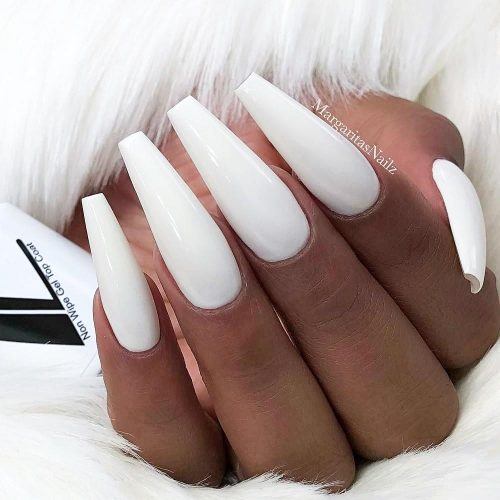 Pure White Coffin Nails #longcoffin