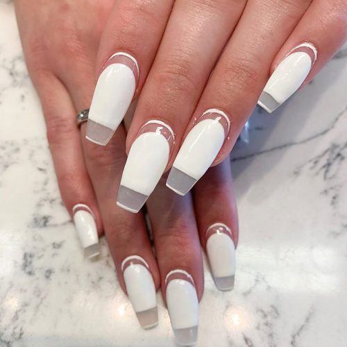 Negative Space Blocked Nail Design #negativespacenails #blockednails