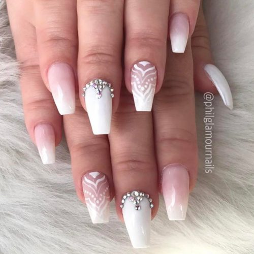 Stunning White Coffin Nail Designs picture 3