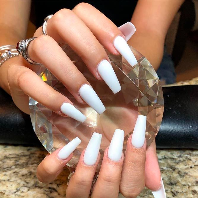 The Most Stylish Ideas For White Coffin Nails Design