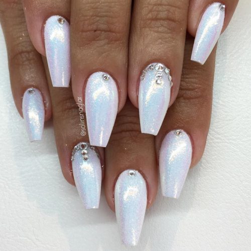 The Most Stylish Ideas For White Coffin Nails Design